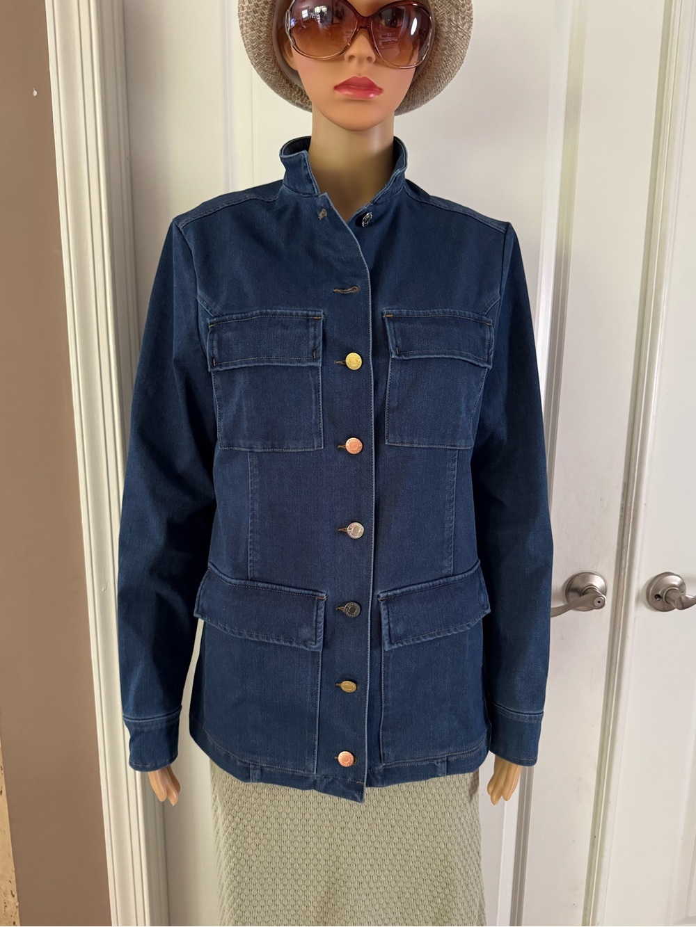 Anatomie Luvan Blue Denim Button Front Super Stretchy Jacket. Size M. MSRP $398 - Picture 8 of 17